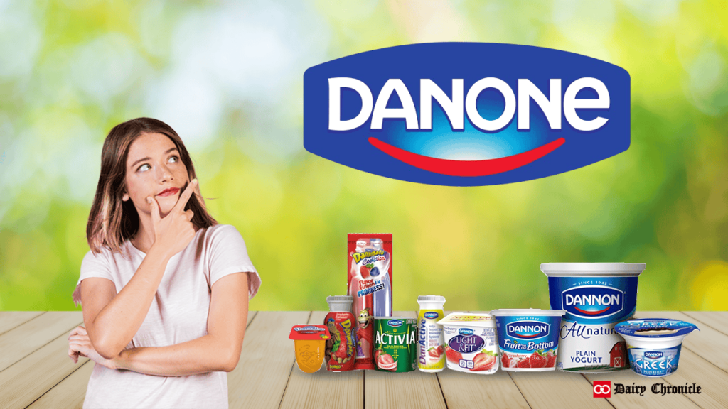 Logos of Danone and Microsoft showcasing collaboration