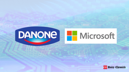 Logos of Danone and Microsoft showcasing collaboration