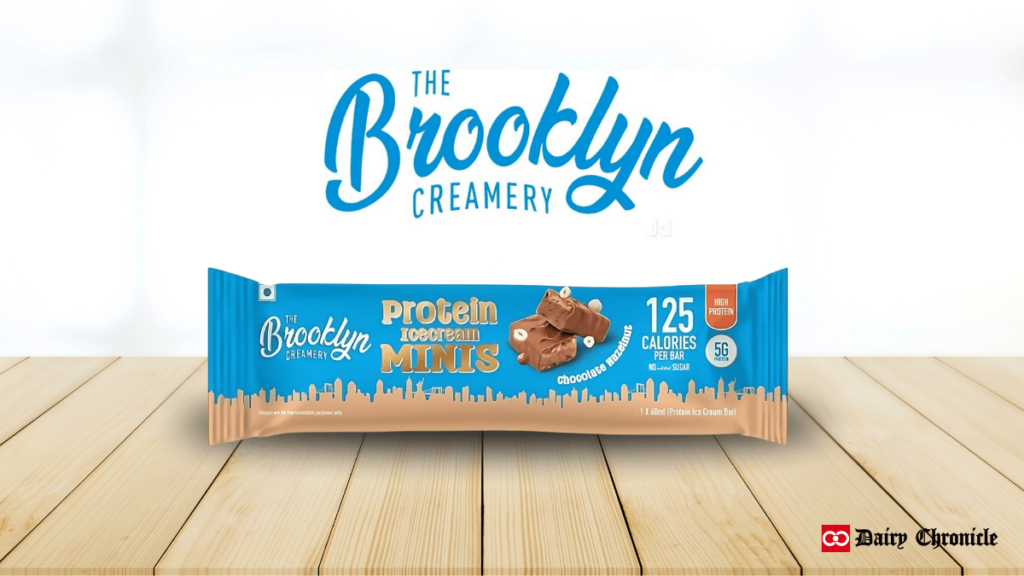 Brooklyn Creamery's protein ice cream bar displayed beside the Brooklyn Creamery logo