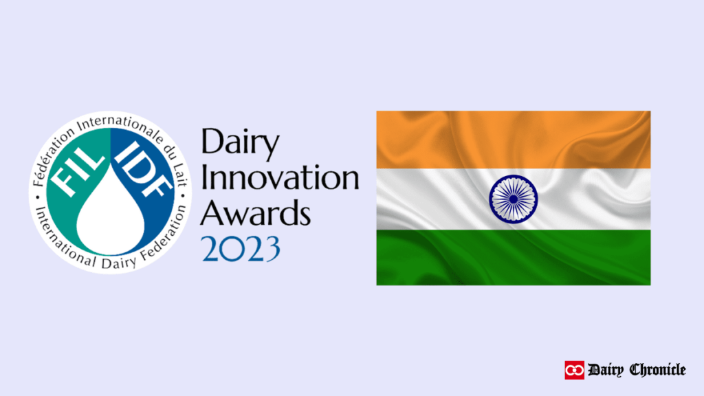 Indian flag and International Dairy Federation (IDF) logo