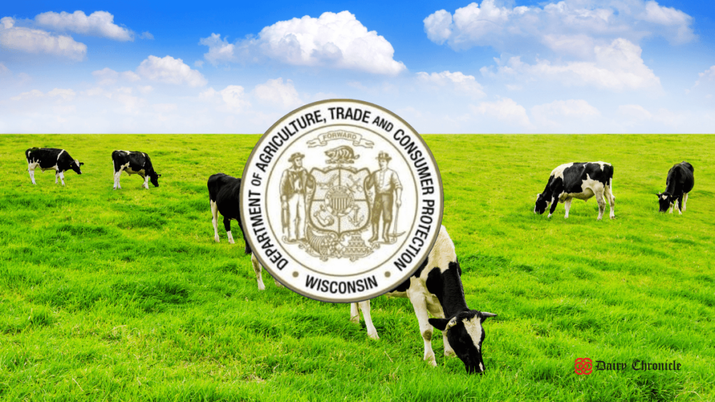 Wisconsin DATCP Dairy Processor Grants announcement with logo and cows