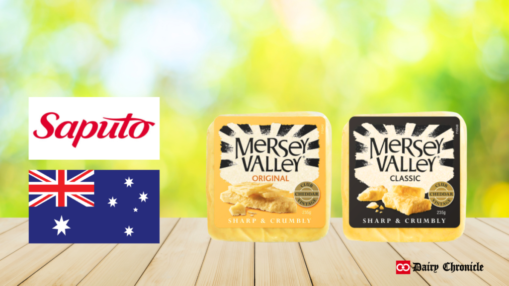 Australia flag, Saputo Dairy logo, and Saputo products