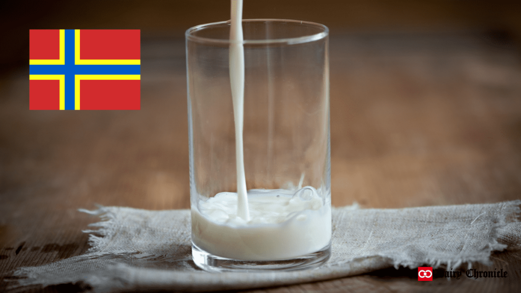 Orkney flag and glass of milk, highlighting local milk shortage