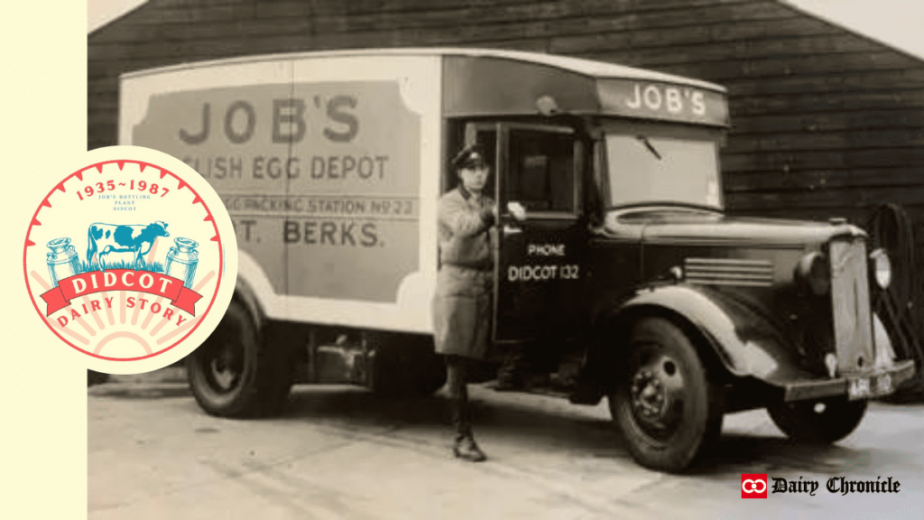 Didcot Dairy Logo with Old Truck and Man