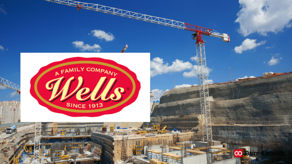 Construction site with Wells Enterprises logo