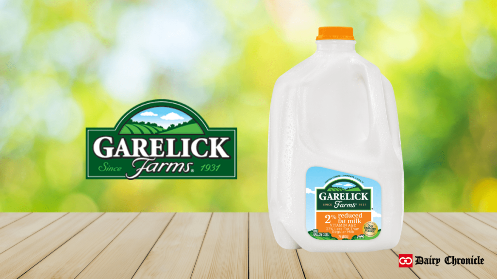 Garelick Farms lactose-free milk bottle with logo