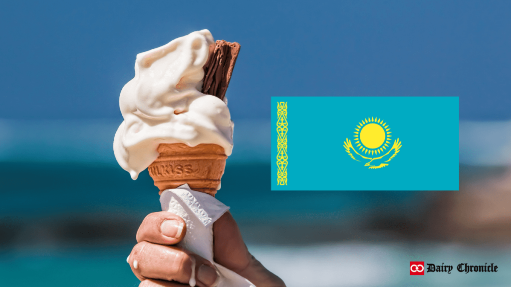 Ice cream with Kazakhstan flag