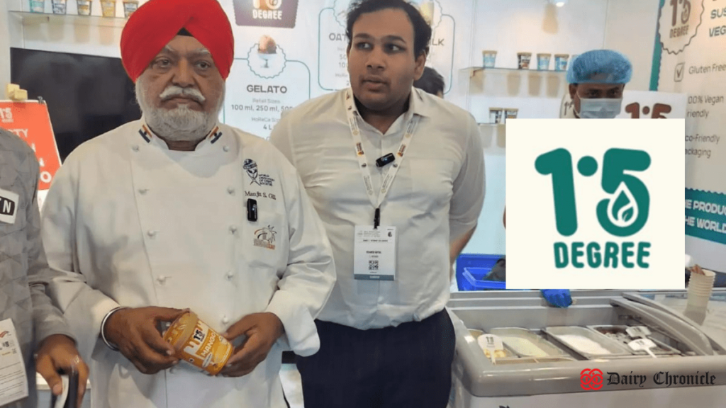 Vedansh Goyal and Chef Manjit Singh Gill with plant-based desserts and beverages