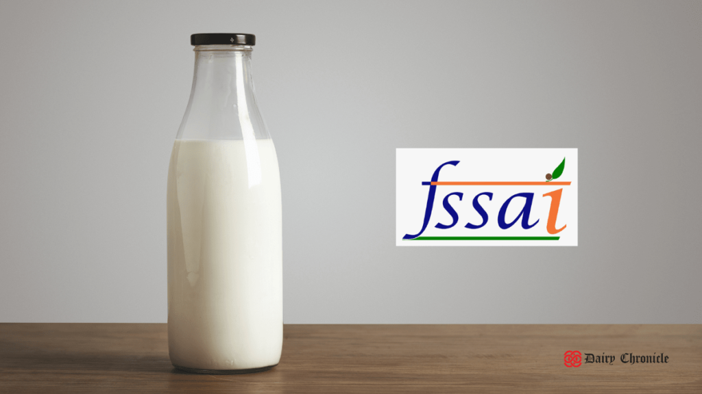 FSSAI logo with a bottle of milk representing milk adulteration issues in Punjab, Haryana, and Himachal Pradesh.