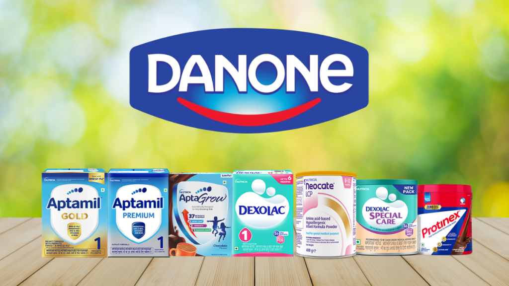 Danone Dairy logo and product packages