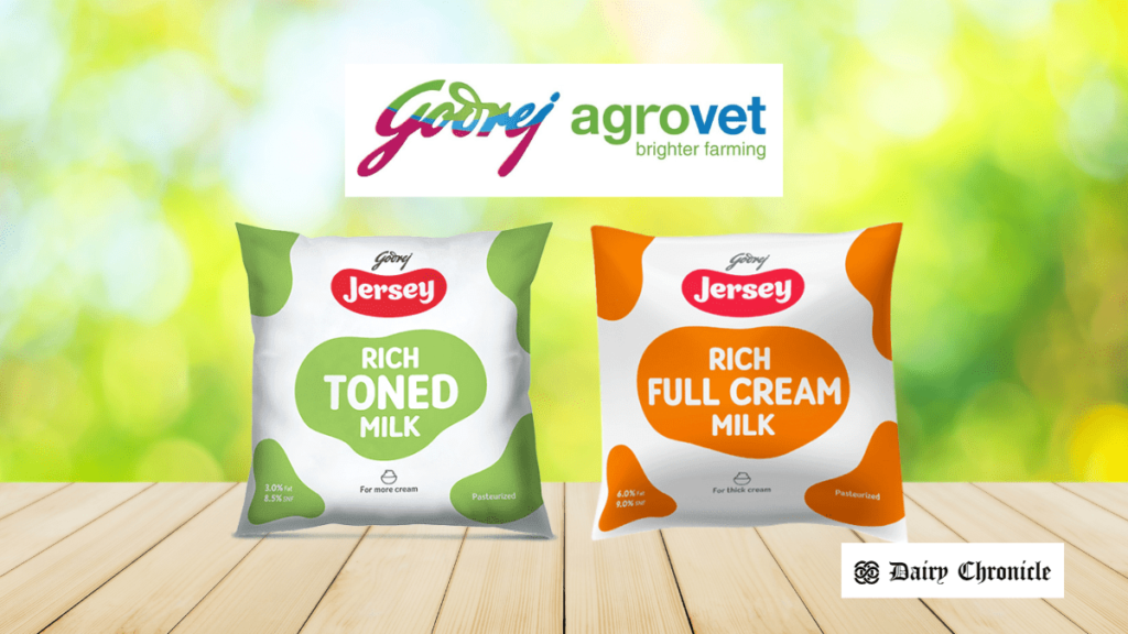 Godrej Agrovet logo with Godrej Jersey Milk packet