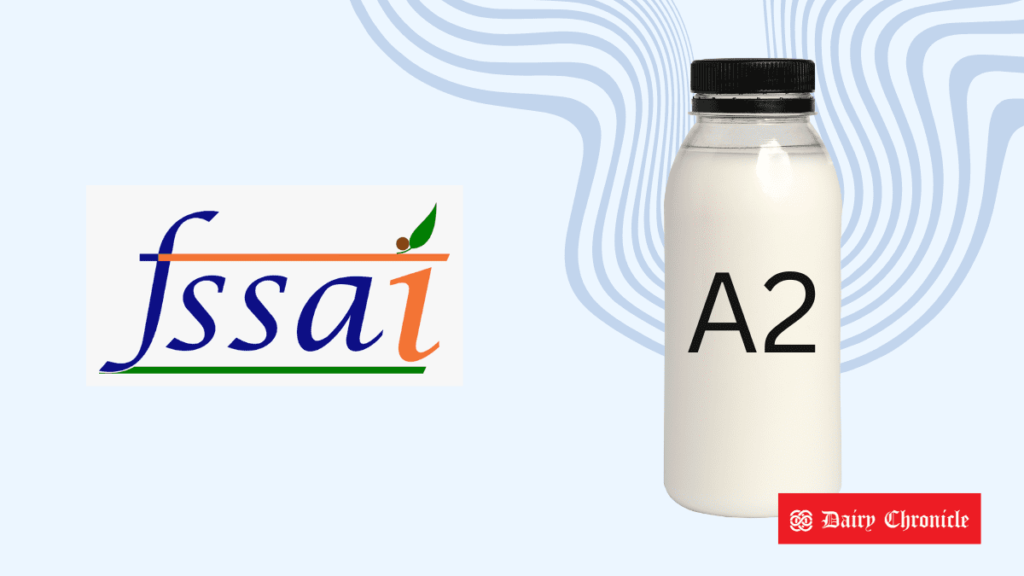 FSSAI logo and A2 milk bottle