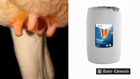 DeLaval Titan™ teat disinfectant with film-forming technology for udder protection