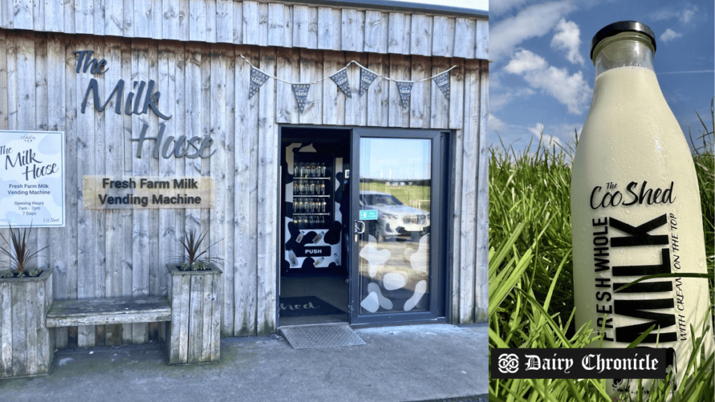 The Coo Shed dairy business in Ayrshire, Scotland, known for its sustainable milk production.