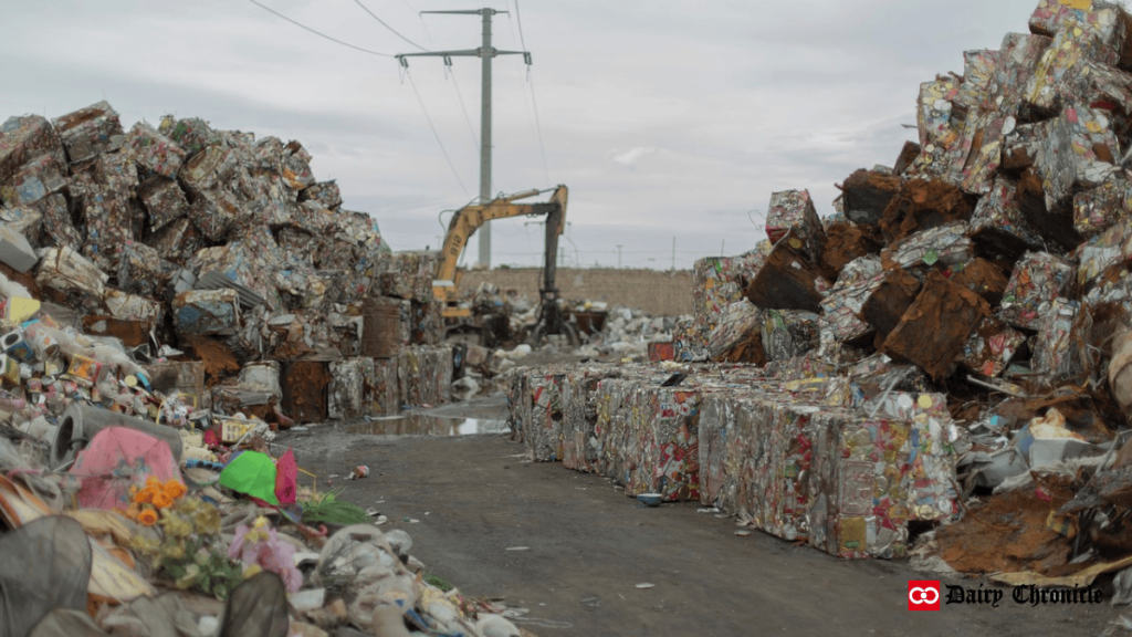 Managing plastic waste in dairy farming to reduce environmental impact.