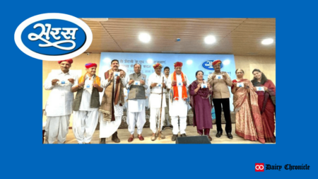 Image of the Launch Event when Saras Dairy introduces pasteurised camel milk