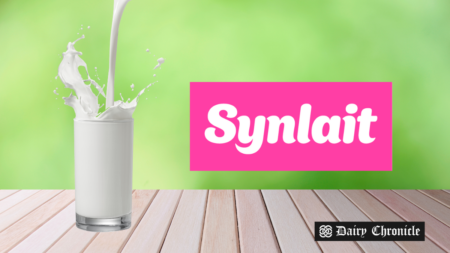 ynlait logo with a glass of milk, reflecting the company's milk price forecast boost due to rising global commodity prices.