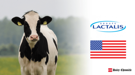 Lactalis USA logo alongside Feeding America® logo, symbolizing their partnership to combat food insecurity.