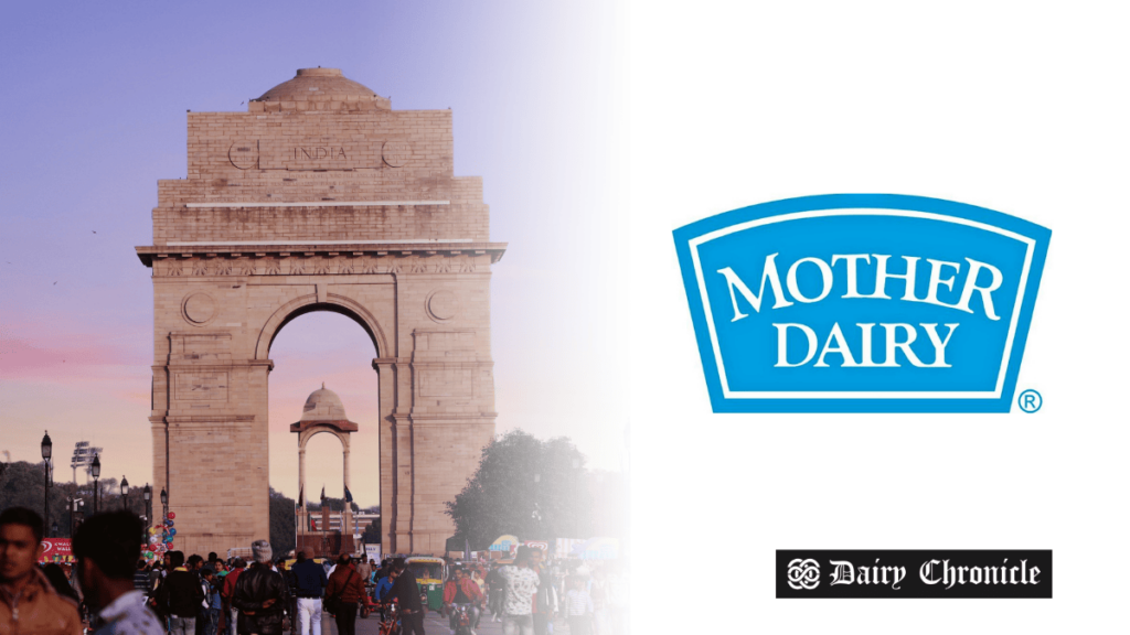 Gateway of India alongside the Mother Dairy logo, celebrating 50 years of excellence in India's dairy industry