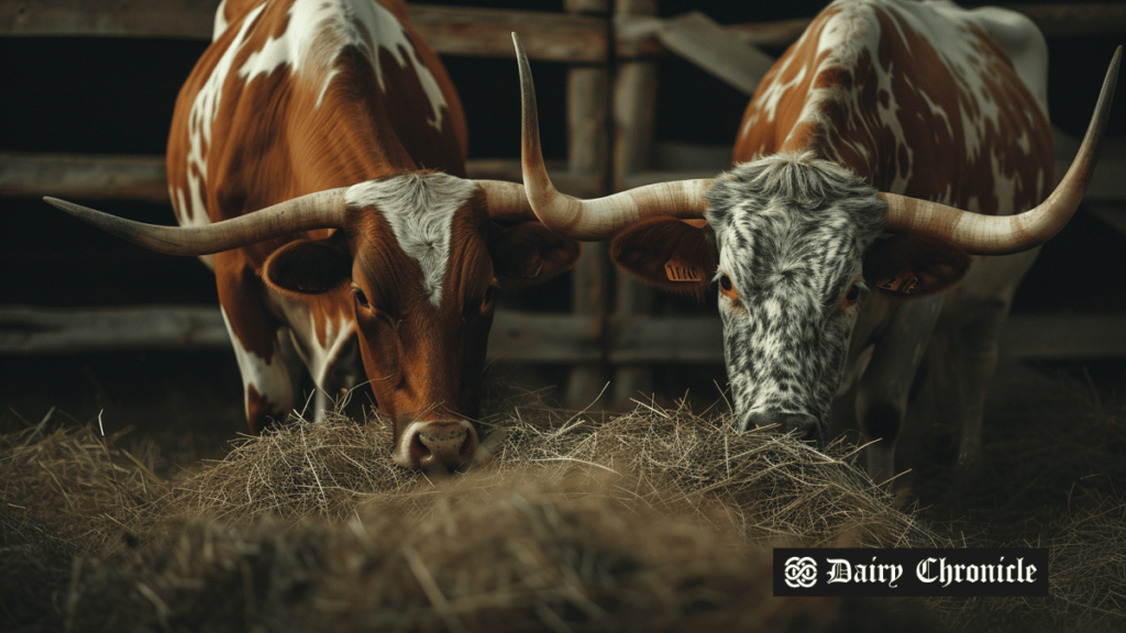 Cows eating feed, reflecting the impact of declining feed prices in the United States following the bearish WASDE report