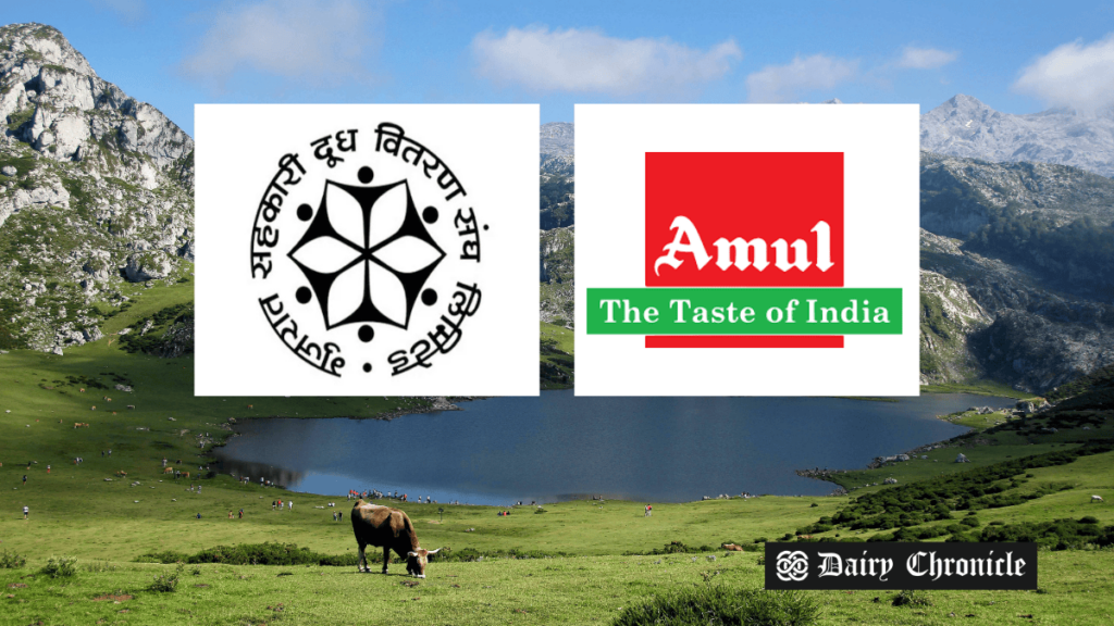 Amul and GCMMF logos side by side, representing the growth and success of Amul cooperatives in India.