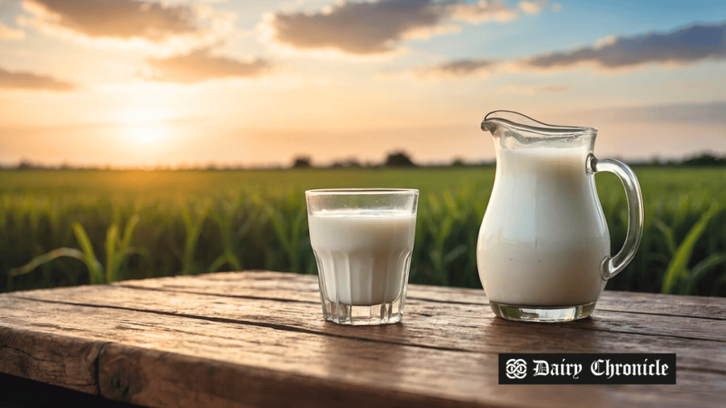 Jar and glass filled with milk, representing the growth of the anhydrous milk fat market.