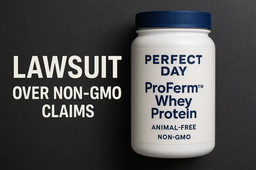 Perfect Day's Bored Cow milk cartons featuring animal-free dairy claims amidst legal scrutiny
