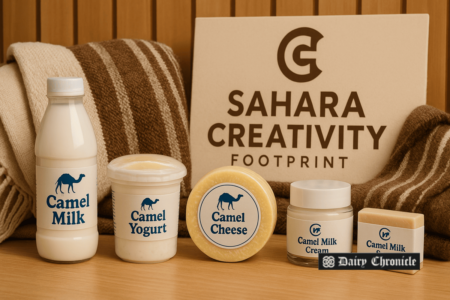 Camel milk products displayed at SIAM 2025 in Meknès, Morocco