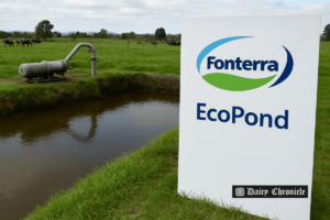 Fonterra EcoPond system used on dairy farm to reduce methane emissions