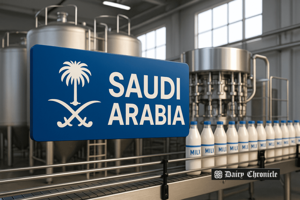 "Logo of Saudi Arabia's dairy industry initiative, representing the Kingdom’s new dairy hub and food security efforts.