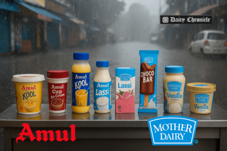 Rainy weather near a dairy store leading to decline in summer dairy product sales