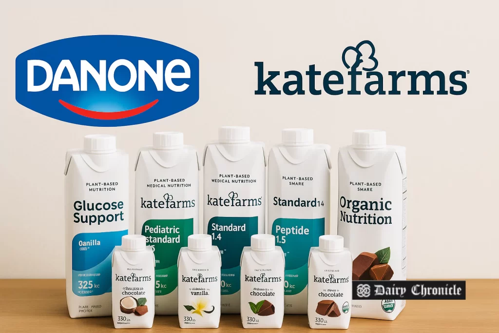 Kate Farms' plant-based nutrition products, including shakes and formulas, showcasing organic ingredients