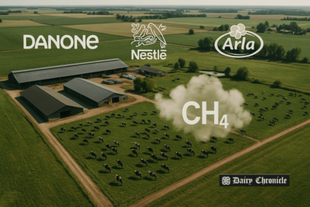 Dairy cows releasing methane contributing to greenhouse gas emissions