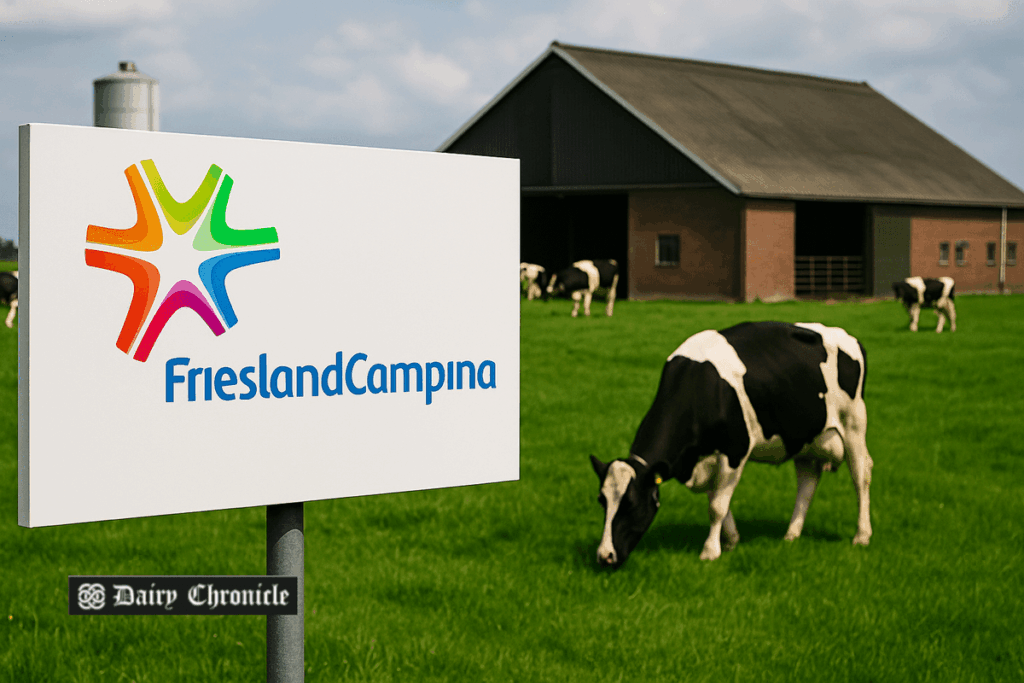Dutch dairy cows grazing near wind turbines on regenerative farm