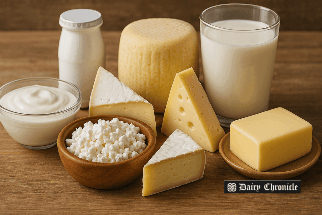 Colombian family eating dairy-based breakfast at home