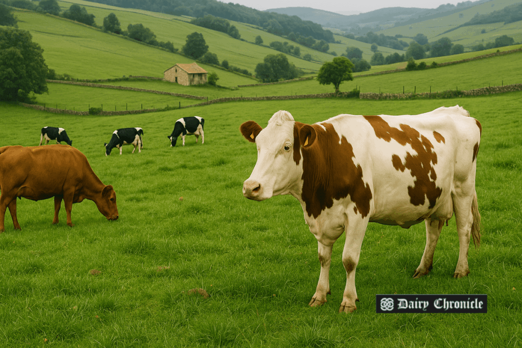 Cantabrian dairy farmer receiving government subsidy support