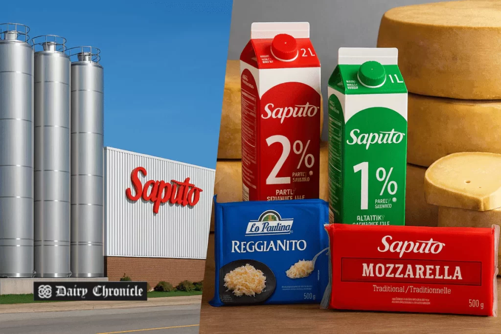 Saputo dairy production facility showcasing its growth from a small family business to a global company