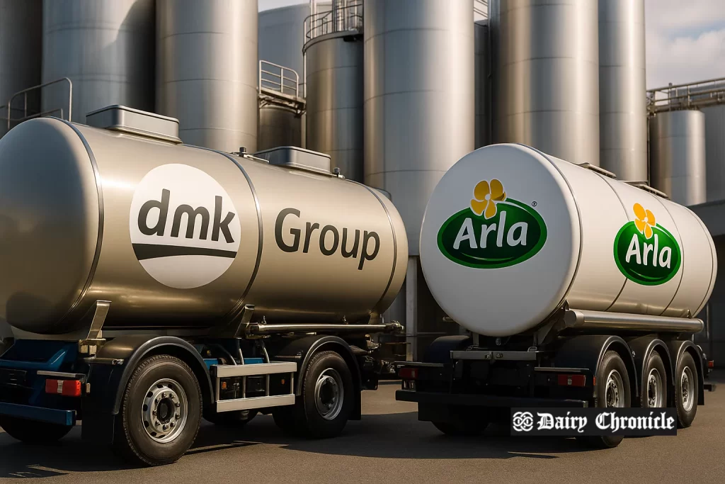 Executives from leading European dairy companies signing agreement to form largest cooperative