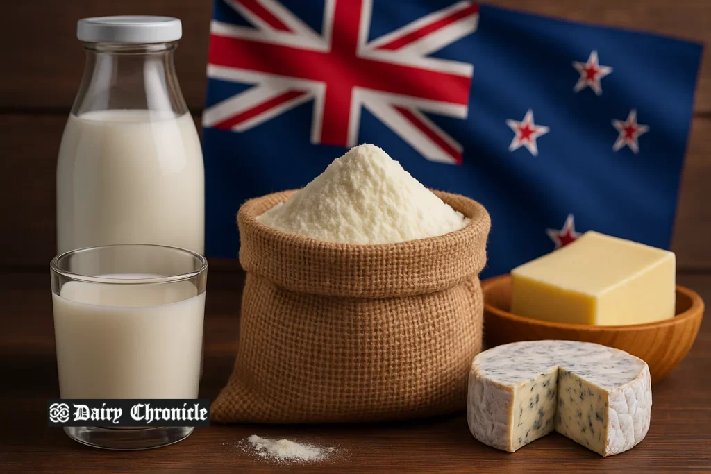 Empty milk powder shelves in a New Zealand store during supply shortage