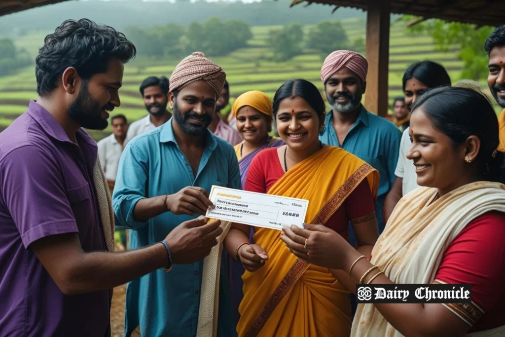 Dairy farmers in Malabar region receiving financial aid during monsoon season