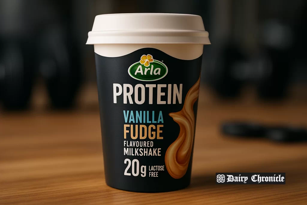 Arla milkshake product with hidden strategy concept and corporate branding