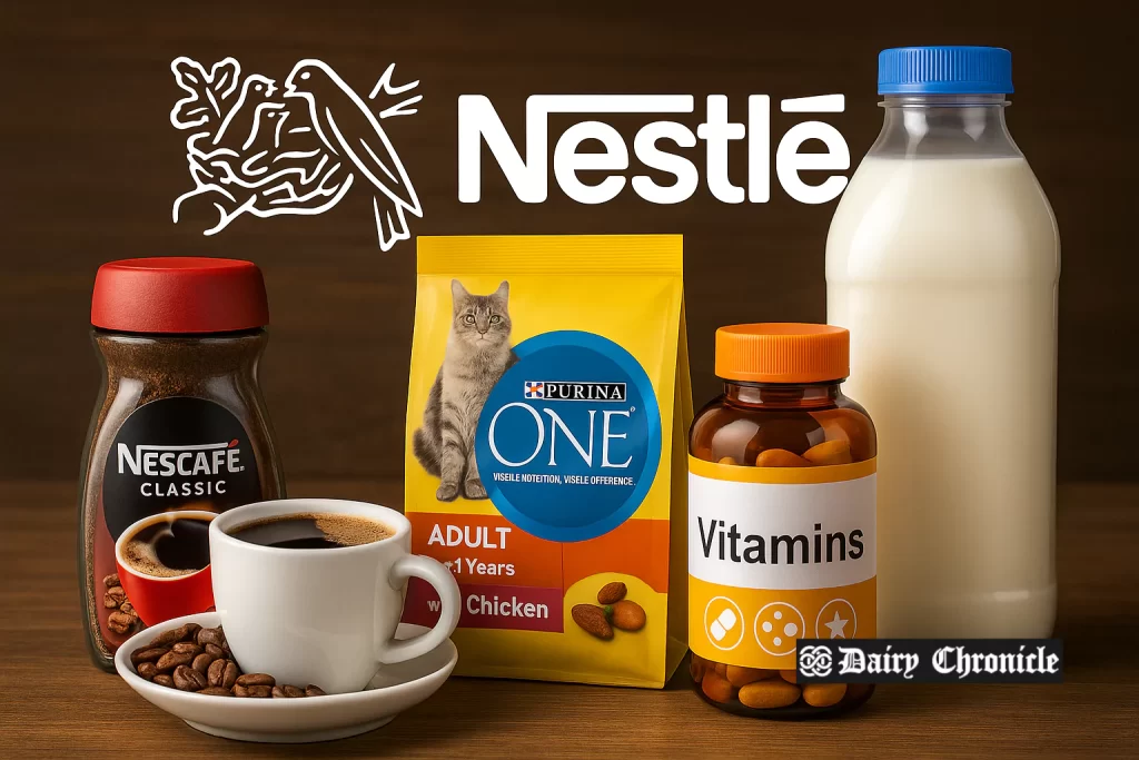 Nestlé headquarters building with company logo on facade