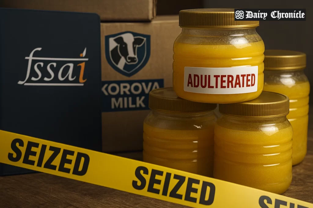 FSSAI seizes adulterated ghee in Rajkot during food safety inspection.